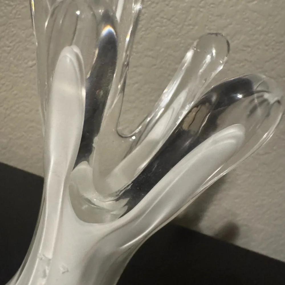 Vintage 6 Finger White Glass Vase